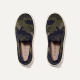 The Kids Sneaker in Spruce Camo shown from the top.