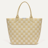 PLP |The Lightweight Tote in Checker Sand shown from the front.