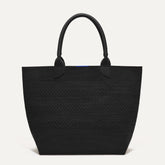 PLP |The Lightweight Tote in Black Crochet shown from the front.
