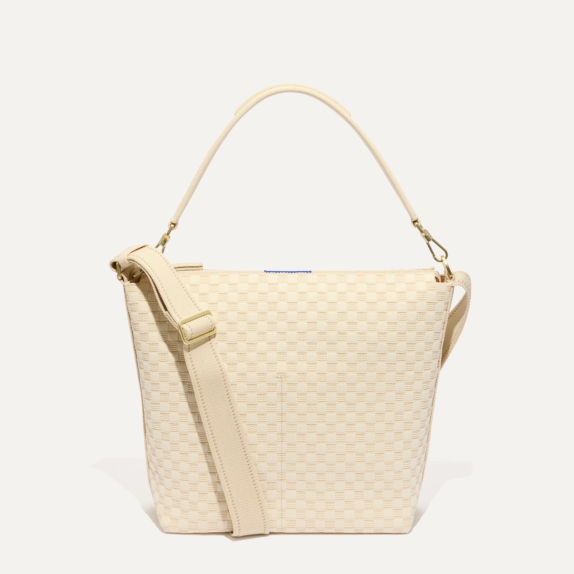 PLP |The Mini Zip Bucket in White Sand shown from the front.