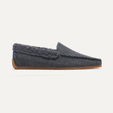 The Men's Slipper in Charcoal Herringbone shown from the side.