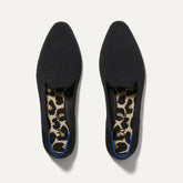 The Almond Loafer in Black shown from the top.