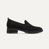 The Lug Loafer in Onyx Black shown from the side.