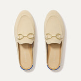 The Double Bit Loafer Mule in Sandstone shown from the top.