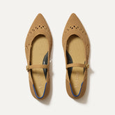 The Point Mary Jane II in Wren Crochet shown from the top.