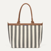 PLP |The Lightweight Zip Tote in Cabana Stripe shown from the front.