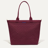 PLP |The Lightweight Zip Tote in Cabernet Check shown from the front.