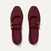 The Double Buckle Mary Jane in Cabernet shown from the top.