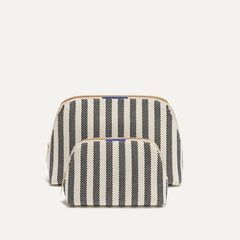 PLP |The Vanity Set in Cabana Stripe Micro Check shown from the front.