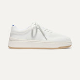 The Court Sneaker in Bright White shown from the side.