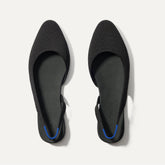 The Almond Slingback in Black shown from the top.