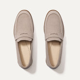 The Penny Loafer in ReVelvet™ Dove shown from the top.