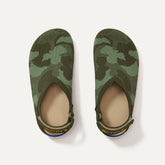 The Kids Clog in Green Camo shown from the top.