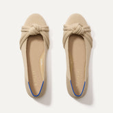 The Knot Ballet Flat in Ecru shown from the top.