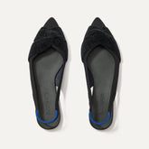 The Twist Point Slingback in Black shown from the top.