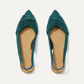 The Twist Point Slingback in Everglade shown from the top.