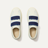 The Kids Strap Sneaker in Blue Raspberry shown from the top.