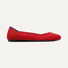 The Flat in Bright Red shown from the side.