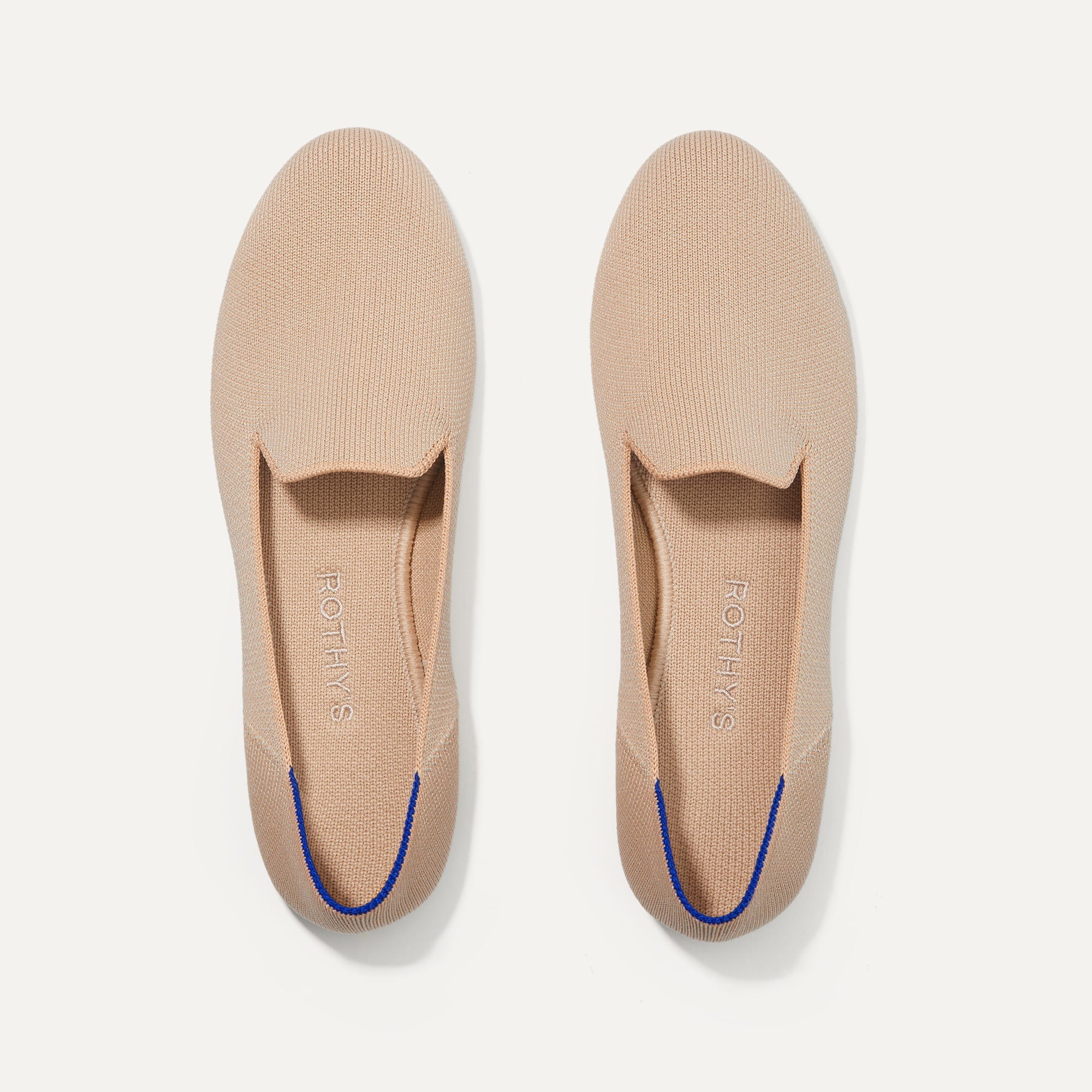 The Loafer in Ecru shown from the top.