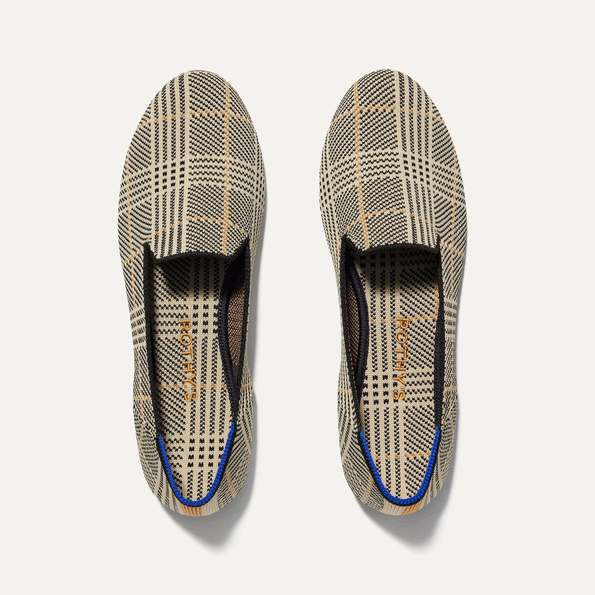 The Loafer in Ivory Glen Plaid shown from the top.