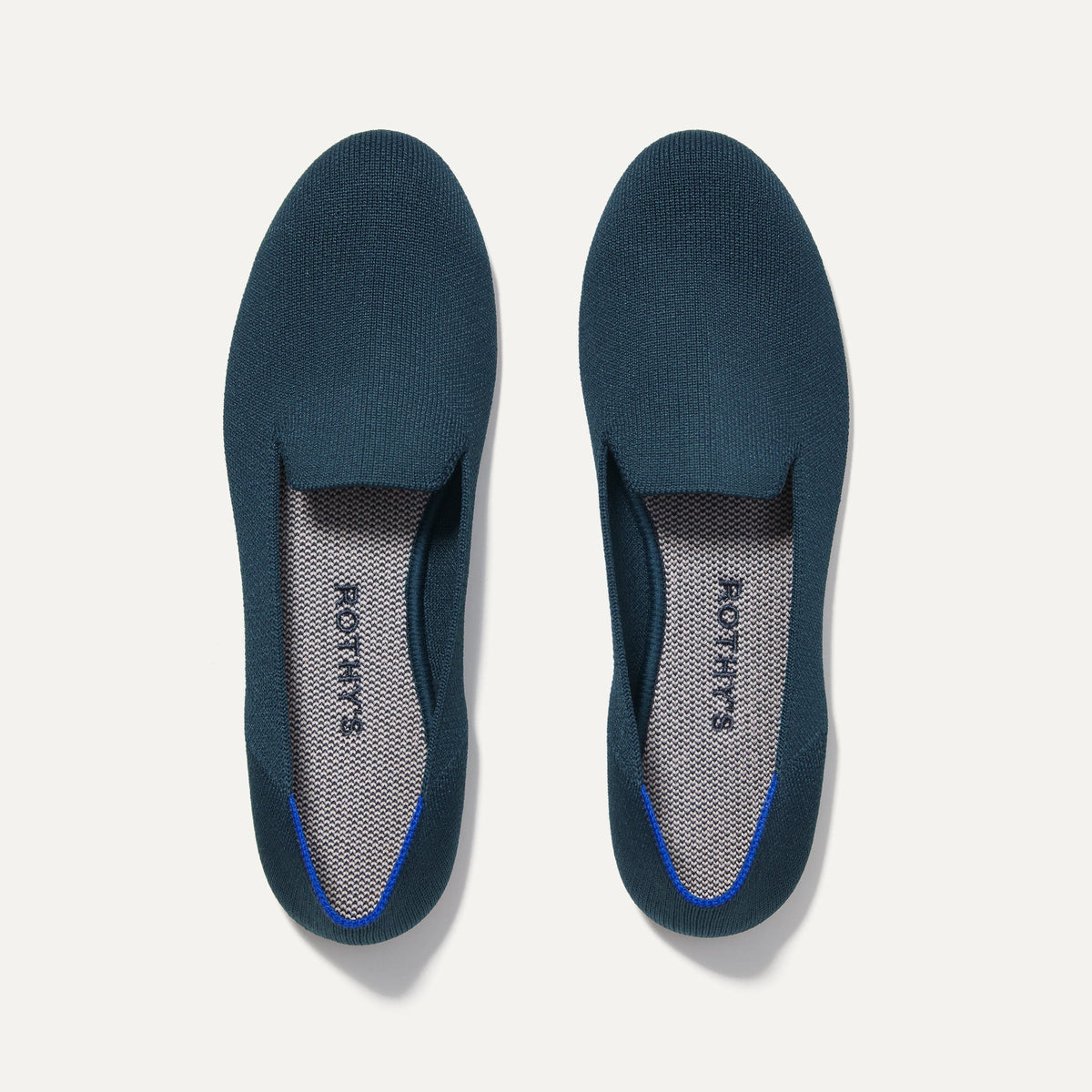 The Loafer in Navy shown from the top.