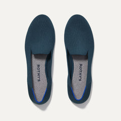 The Loafer in Navy shown from the top.