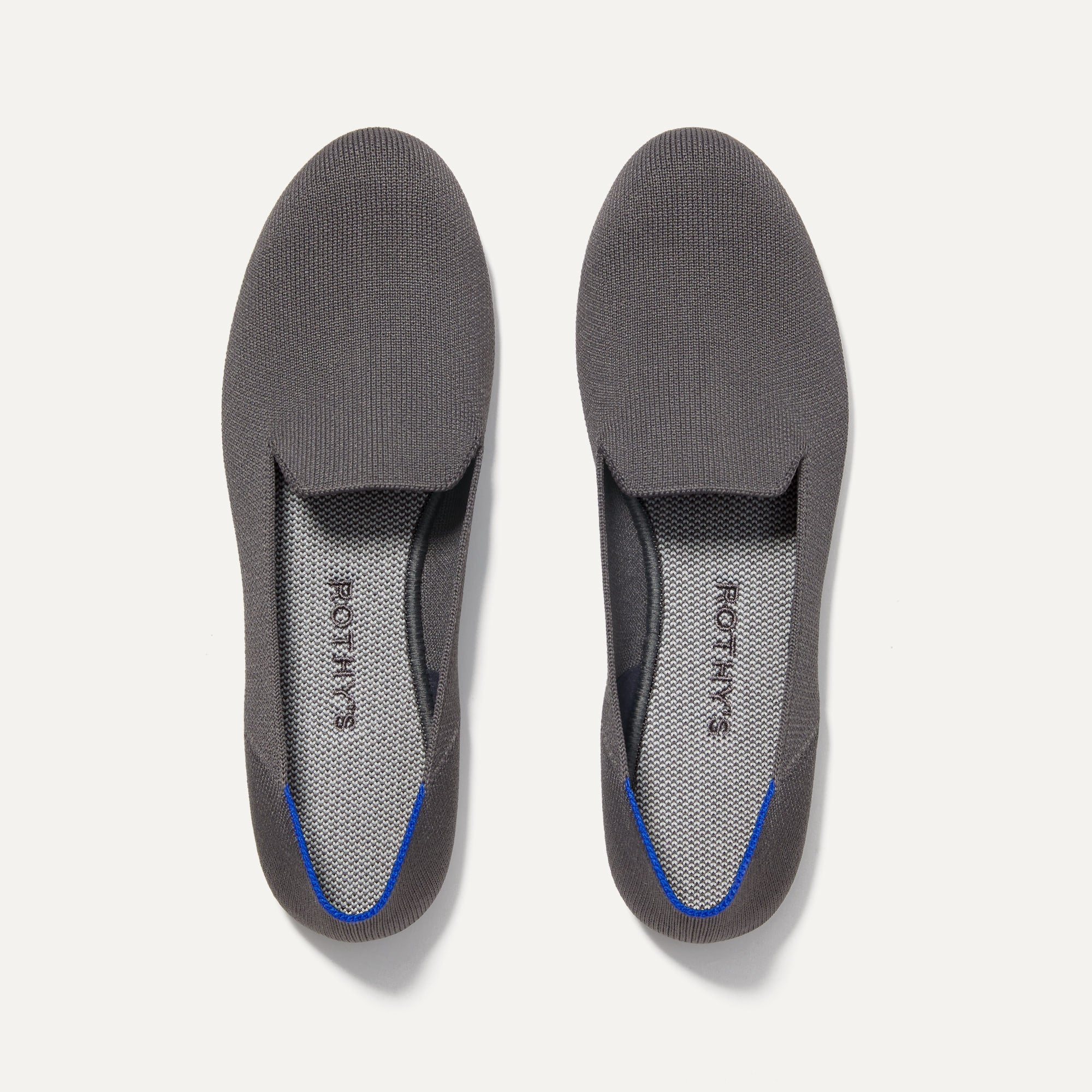 The Loafer in Pebble Grey shown from the top.