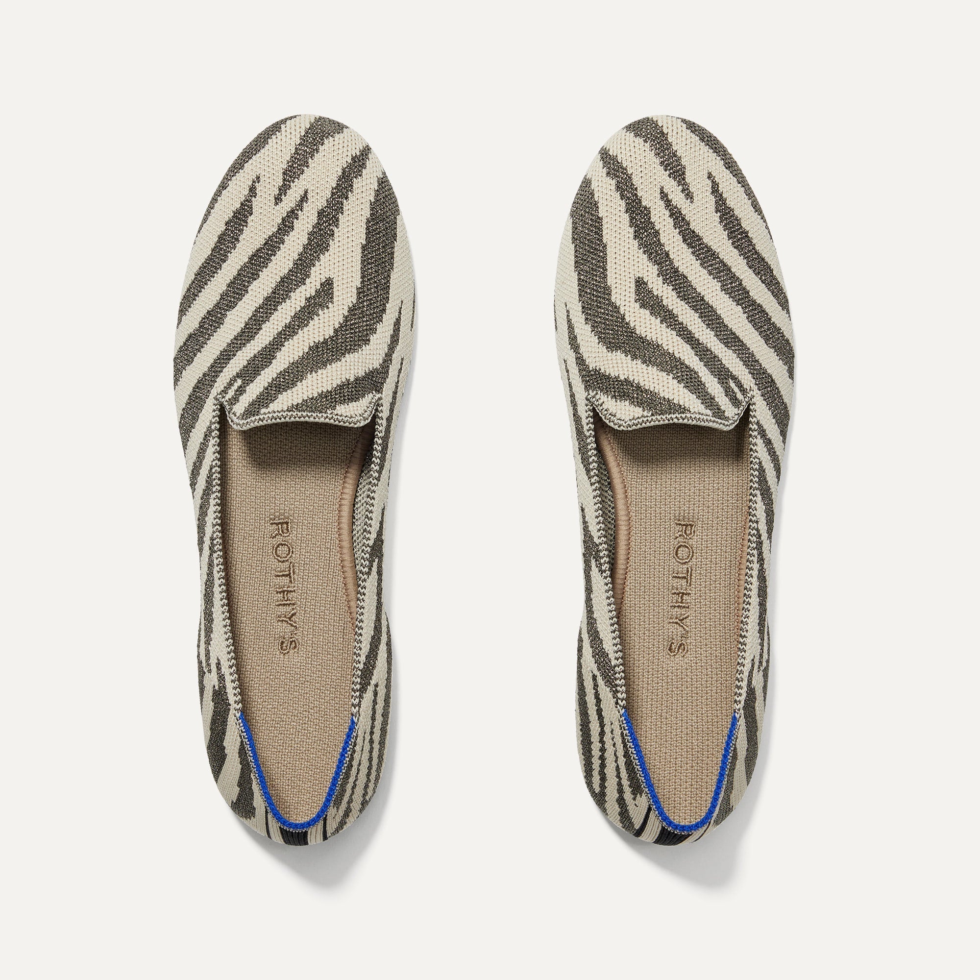 The Loafer in Shimmer Zebra shown from the top.