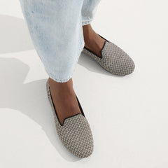 hover | Model wearing The Loafer in Slate Herringbone.