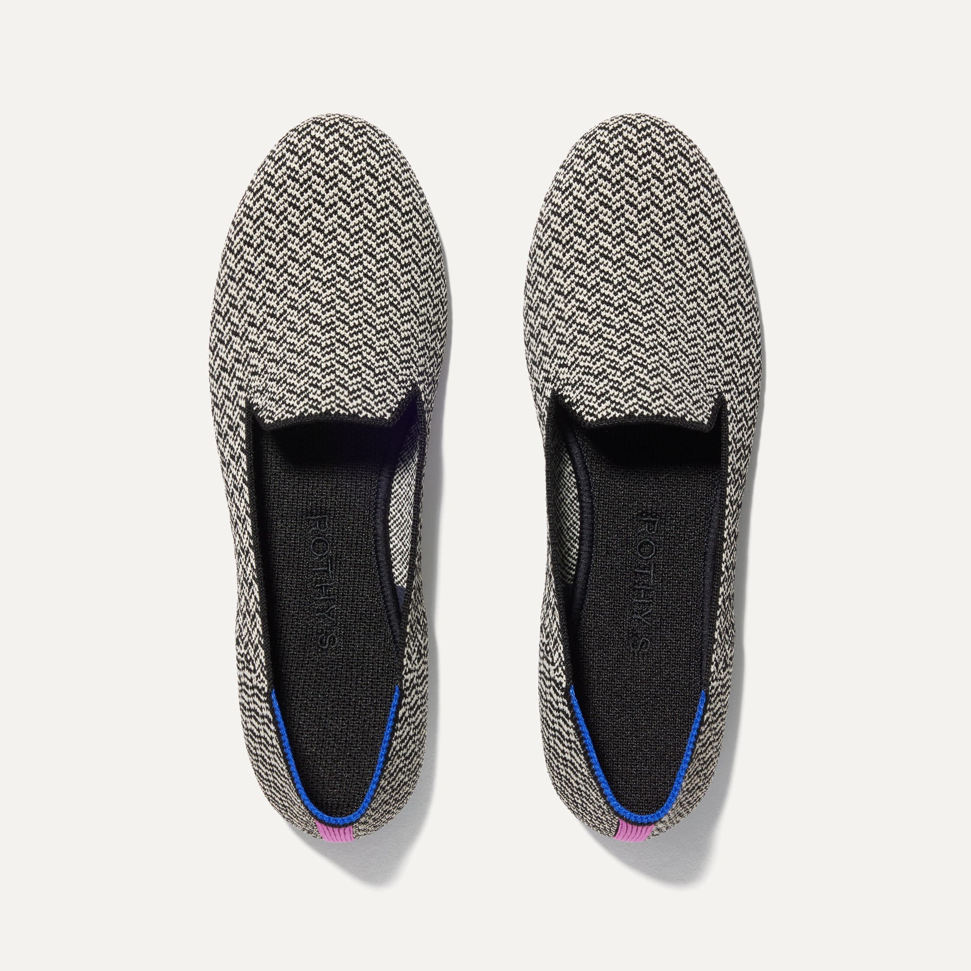 The Loafer in Slate Herringbone shown from the top.