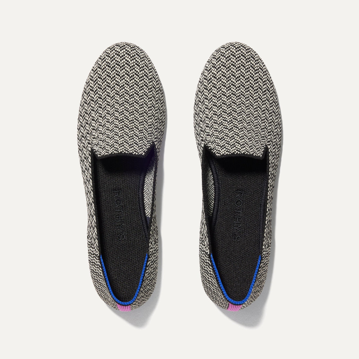 The Loafer in Slate Herringbone shown from the top.