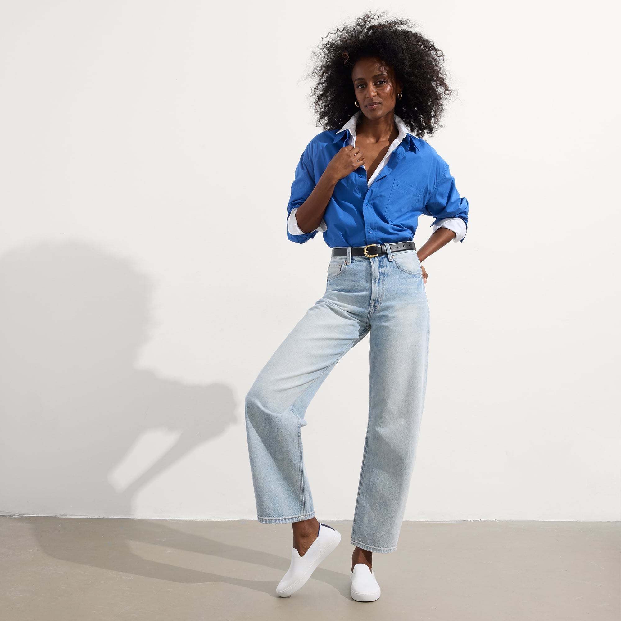 The Original Slip On Sneaker in Bright White shown on-model in an alternative view.