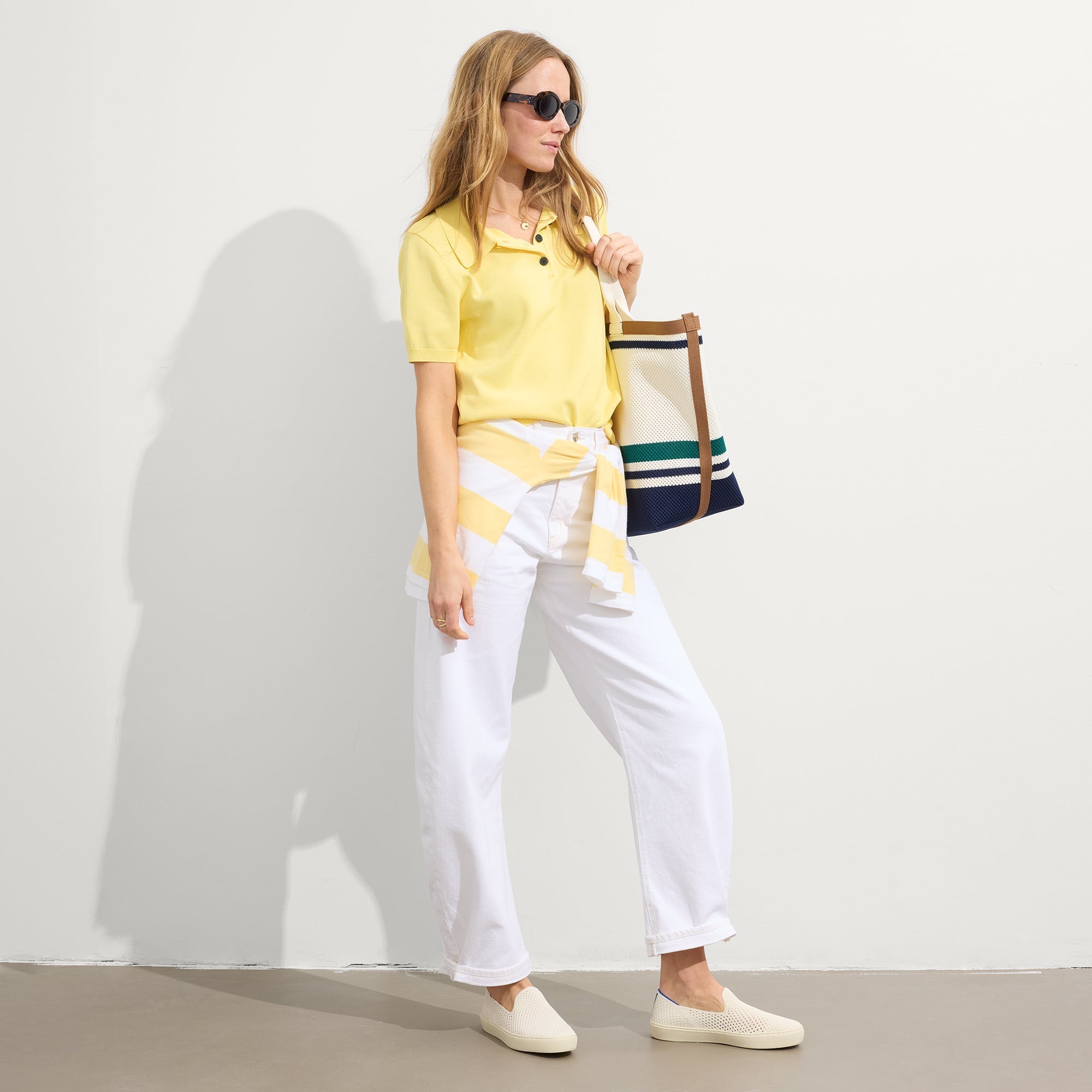 Alternate view of a model wearing The Original Slip On Sneaker in Volley.