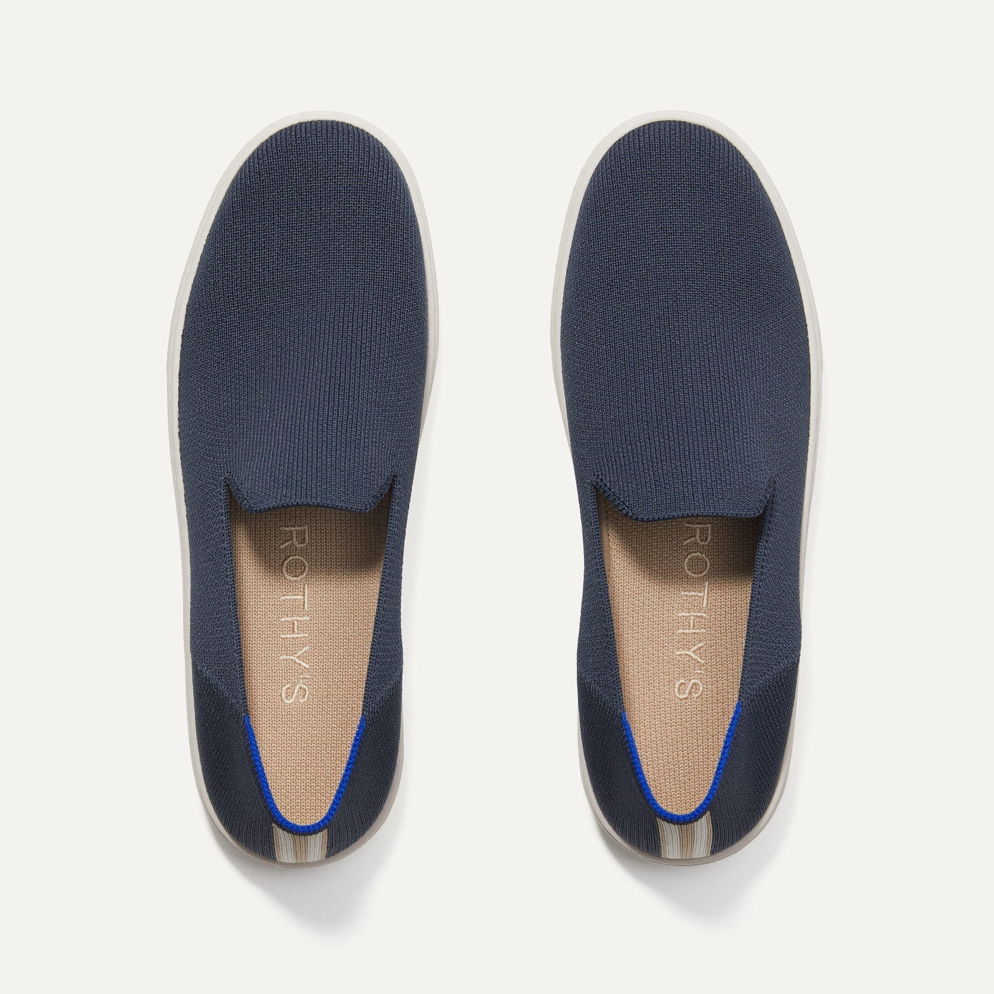The Sneaker in Navy shown from the top.