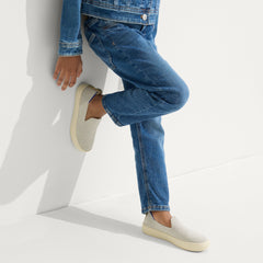 hover | Model wearing The Kids Sneaker in Diamond Twill.