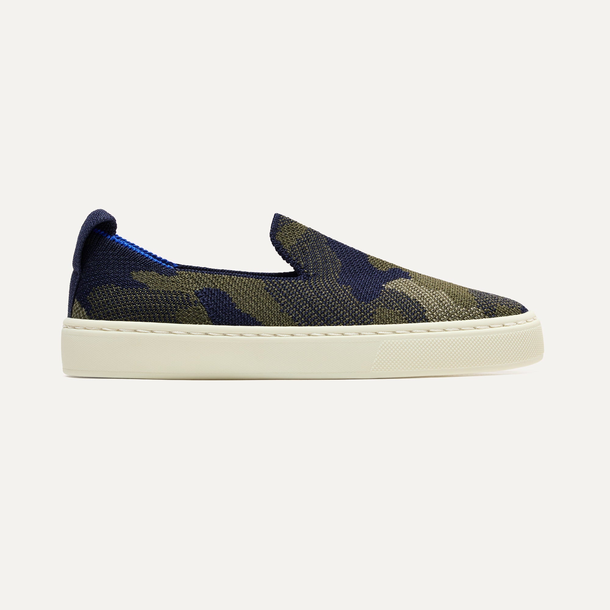 The Kids Sneaker in Spruce Camo shown from the side.