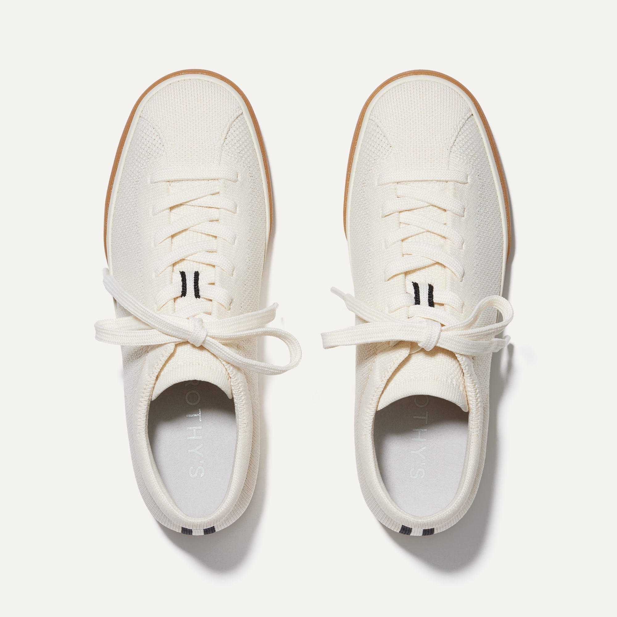 The Lace Up Sneaker in Blonde shown from the top.
