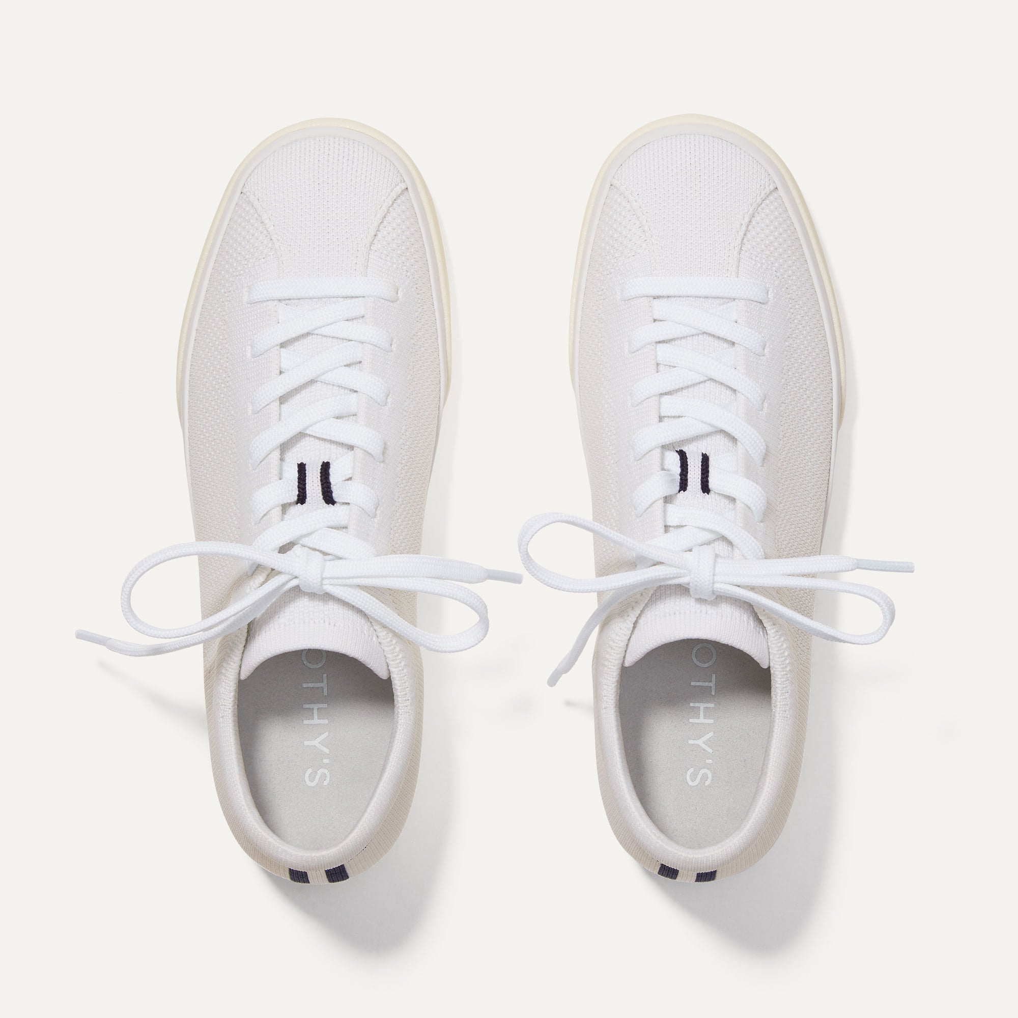 The Lace Up in Bright White shown from the top.