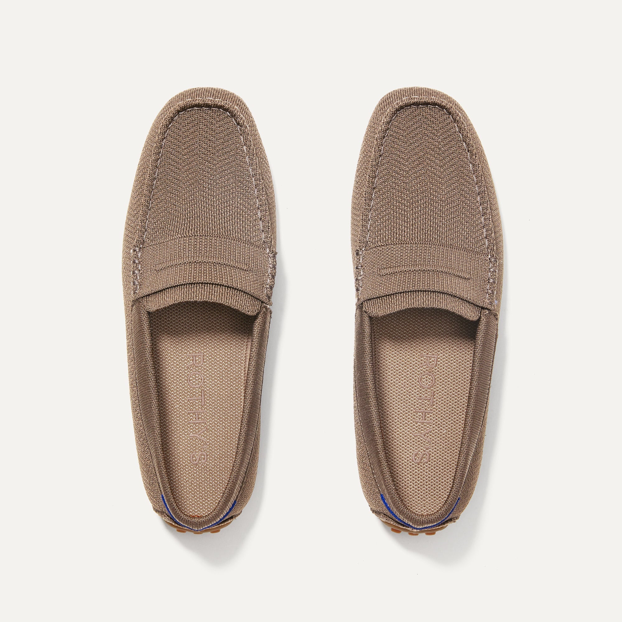 A pair of The Driving Loafer in Portobello Herringbone shown from the top.