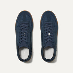 A pair of The RS01 Sneaker in Navy shown from the top.