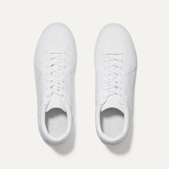 A pair of The RS01 Sneaker in White shown from the top.