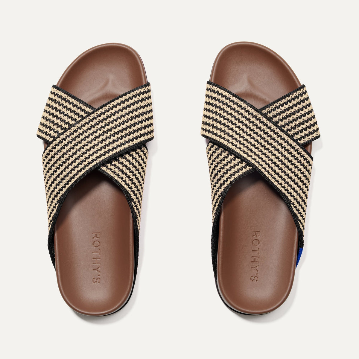 The Weekend Slide in Toffee Stripe shown from the top.