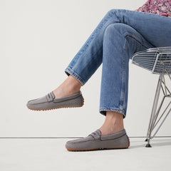 hover | Model wearing The Driver in Iron Herringbone.