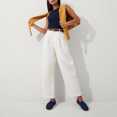 Alternate view of a model wearing The Driver in Navy.