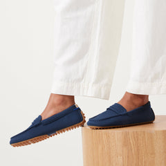 hover | Model wearing The Driver in Navy.