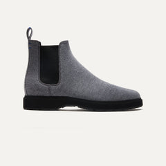 The Chelsea Boot in Mountain Grey shown from the side.
