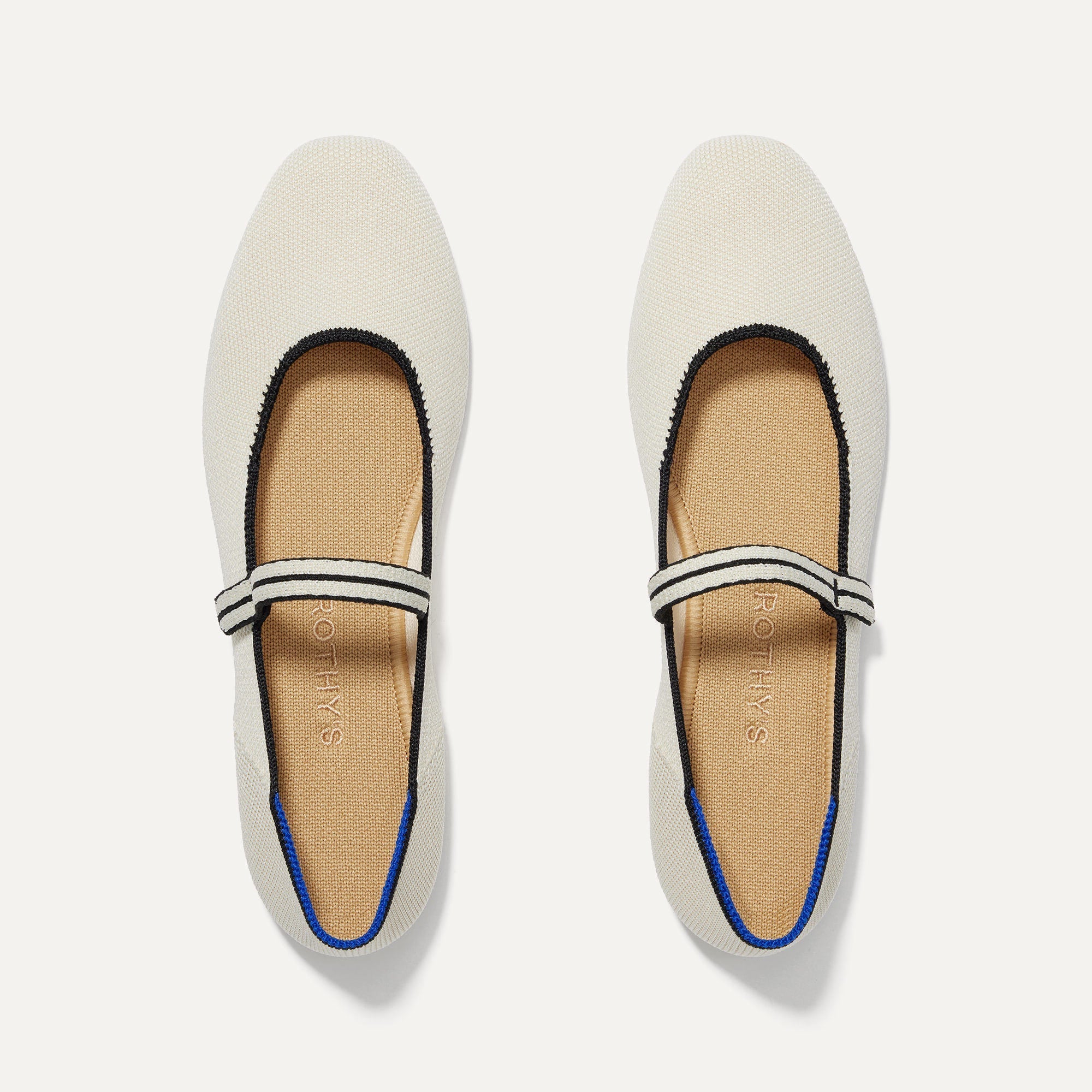 The Square Mary Jane in Gardenia shown from the top.