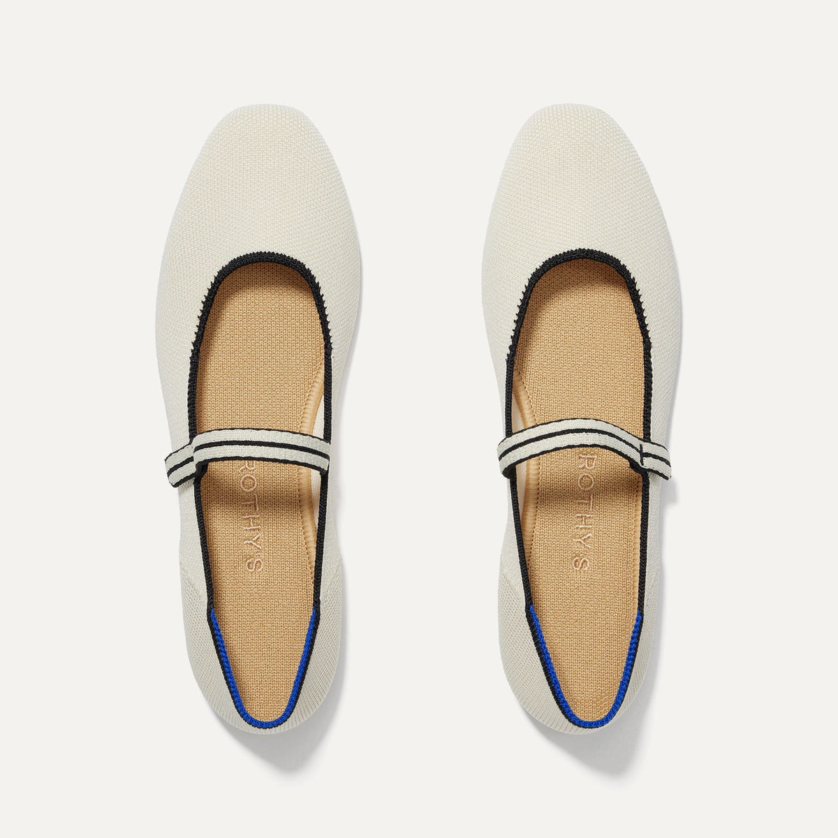 The Square Mary Jane in Gardenia shown from the top.