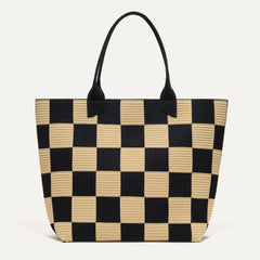 PLP |The Lightweight Tote in Checker Classic shown from the front.