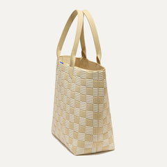 The Lightweight Tote in Checker Sand shown in diagonal view.